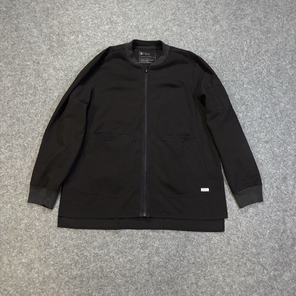 FIGS Bellery Scrub Jacket Women’s Size Large Full Zip Black